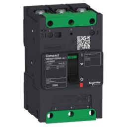 switch disconnector Compact NSXm NA, 3P, 100A rating, compression lugs and busbar connectors ref. LV426651 Schneider Electric [P