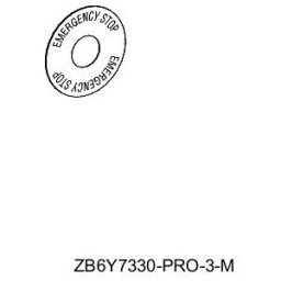 Etiqueta marcada ø 45 mm para pulsador parada de emergencia - emergency stop ref. ZB6Y7330 Schneider Electric [PLAZO 3-6 SEMANAS