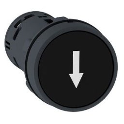 Pulsador - de impulso, negro - NO+NC-Flecha blanca hacia abajo ref. XB7NA25343 Schneider Electric [PLAZO 3-6 SEMANAS]
