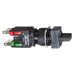 Selector cuadrado negro ø 16 - 2 posiciones fijas - 1NA+1NC ref. XB6CD225B Schneider Electric [PLAZO 3-6 SEMANAS]