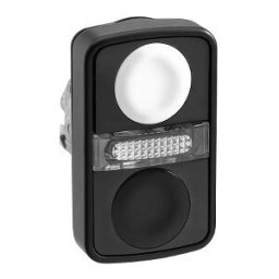 Cabeza pulsador luminoso doble ø 22 - blanco rasante/negro rasante ref. ZB4BW7A17207 Schneider Electric [PLAZO 3-6 SEMANAS]