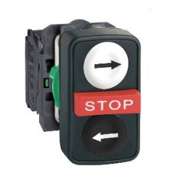 Pulsador luminoso triple ø22-blanco/rojo saliente/negro 1NA+1NC+1NA ref. XB5AA711237 Schneider Electric [PLAZO 3-6 SEMANAS]