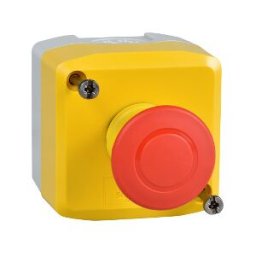 yellow station - 1 red mushroom head pushbutton Ø40 push-pull 1NC ((*)) ref. XALK198 Schneider Electric [PLAZO 3-6 SEMANAS]