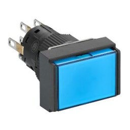 pulsador luminoso rectangular azul Ø16 - 2NANC - 12V ref. XB6EDW6J2P Schneider Electric [PLAZO 3-6 SEMANAS]