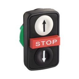 Cabeza pulsador triple ø22-blanco rasante/rojo saliente/negro rasante c/marcaje ref. ZB5AA71124 Schneider Electric [PLAZO 8-15 D