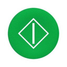 tapa verde marcada I" en un diamante para pulsador circular Ø22" ref. ZBA346 Schneider Electric [PLAZO 3-6 SEMANAS]