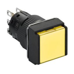 pulsador luminoso cuadrado amarillo Ø16 - pulsar-pulsar - 1NANC - 12V ref. XB6ECF5J1P Schneider Electric [PLAZO 3-6 SEMANAS]