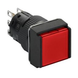 pulsador luminoso cuadrado rojo Ø16 - pulsar-pulsar - 1NANC - 12V ref. XB6ECF4J1P Schneider Electric [PLAZO 3-6 SEMANAS]