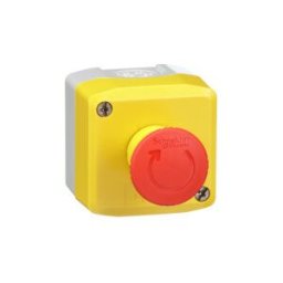yellow station - 1 red mushroom head pushbutton Ø40 turn to release 1NC ((*)) ref. XALK178H7 Schneider Electric [PLAZO 8-15 DIAS