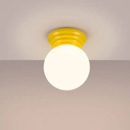 Lámpara de techo de cerámica Zori con IP44 Amarillo