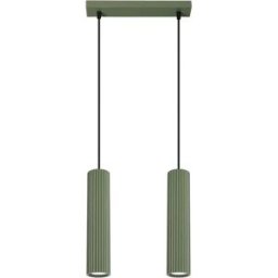 Lámpara colgante tubo Karbon Verde Oliva 2