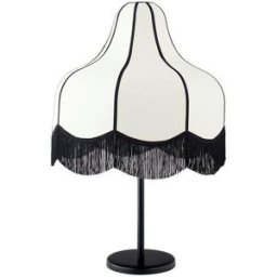 Lámpara de Mesa con flecos LIV Beige Tejido con Flecos Negros