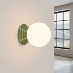 Aplique de cerámica de colores Zori con IP44 Verde