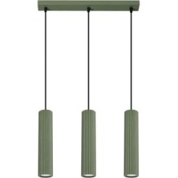 Lámpara colgante tubo Karbon Verde Oliva 3L