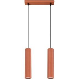 Lámpara colgante tubo Karbon Rojo Ocre 2