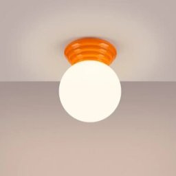 Lámpara de techo de cerámica Zori con IP44 Naranja