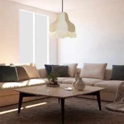 Lámpara de Techo Liv D70 Beige Yute con Flecos