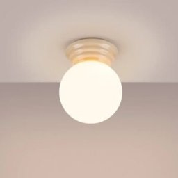 Lámpara de techo de cerámica Zori con IP44 Beige