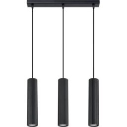 Lámpara colgante tubo Karbon Negro 3L