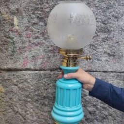 Lámpara Años 50 Azul Cerámica restaurada