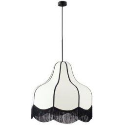 Lámpara de Techo Liv D40 Beige Tejido con Flecos Negros