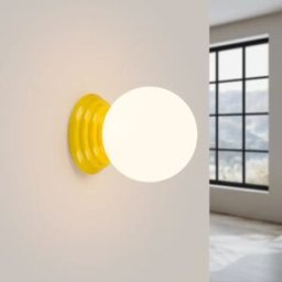 Aplique de cerámica de colores Zori con IP44 Amarillo
