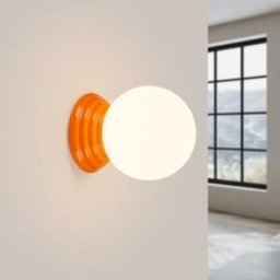 Aplique de cerámica de colores Zori con IP44 Naranja
