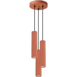 Lámpara colgante tubo Karbon Rojo Ocre 3P