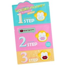 Holika Holika Kit de 3 Pasos para Labios Golden Monkey Glamour