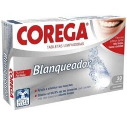 Corega Blanqueador 30 Tabletas Limpiadoras