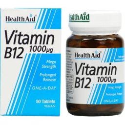 HealthAid Vitamina B12 Suplemento Diario en Cápsulas 50 Unidades