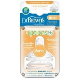 Dr. Brown's Tetina Options+ Nivel 3 Boca Ancha 2uds 2 Unidades