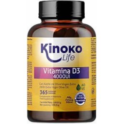 Kinoko Life Vitamina D3 4000 UI 365 Cápsulas