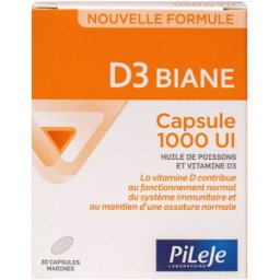 Pileje D3 Biane Capsulas 1000 UI 30 Cápsulas
