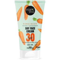 Organic Shop Sunscreen Crema Facial de Día con Zanahoria SPF 30 50 ml