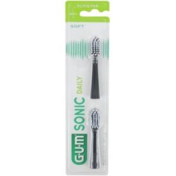 Gum Sonic Daily Recambios Cepillo 2 Unidades Negro