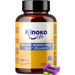 Kinoko Life Creatina Monohidratada 3000 mg con Uc Ii Colágeno 180