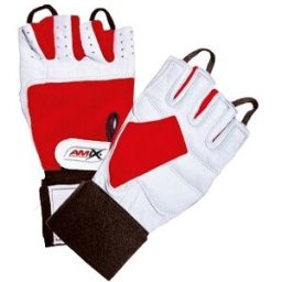 Amix Guantes de Muñequera Color Rojo-Blanco Rojo-Blanco