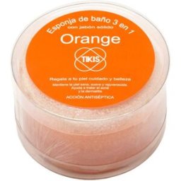 Tikis Esponja Redonda Con Jabón Naranja 100 gr