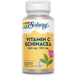 Solaray Vitamin C 500 mg + Echinacea 300 mg 60 Cápsulas Vegetarianas