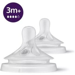 Avent Tetina Natural Flujo Rápido +3m 2 Unidades
