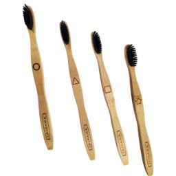 Irisana Cepillo Dental Carbón Activo Bambú 4 uds