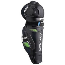 Bauer Espinilleras de hockey sobre hielo para niños X 2.0 negro 12