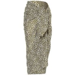 Darling Harbour Pareo de mujer con estampado de leopardo grande oliva