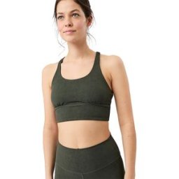 Mandala Sujetador deportivo para mujer Mono Printed Medium Support verde oscuro L