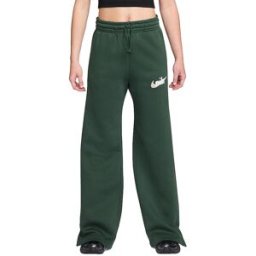 Nike Pantalón de chándal de mujer NSW PHNX FLC Flare Wide verde oscuro L
