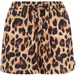 Protest Pantalones cortos de playa PRTFact Leopard para mujer camel XS