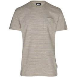 Quiksilver Camiseta de playa para hombre Lopaz con bolsillo a rayas beige L