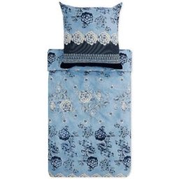Bassetti Ropa de cama de satén PARAGGI 70x90cm/140x200cm Menta azul claro