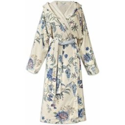 Studio Albornoz de mujer SECRET GARDEN Blanco-Azul blanco M